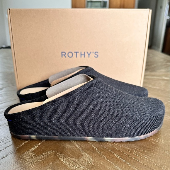 Rothys The Casual Clog Soft Black Size 9 - Picture 1 of 6